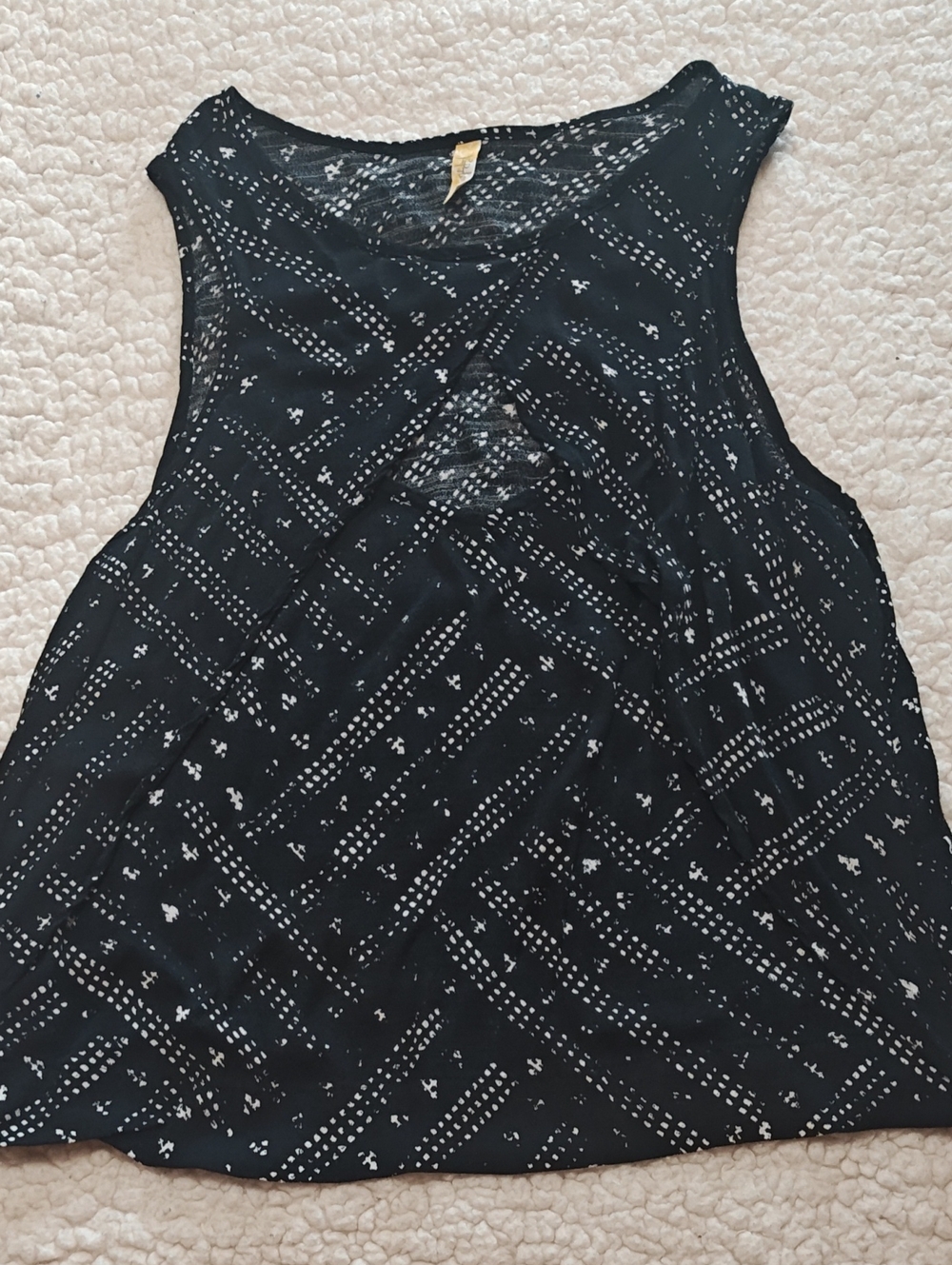Black Patterned Women's Tank Top